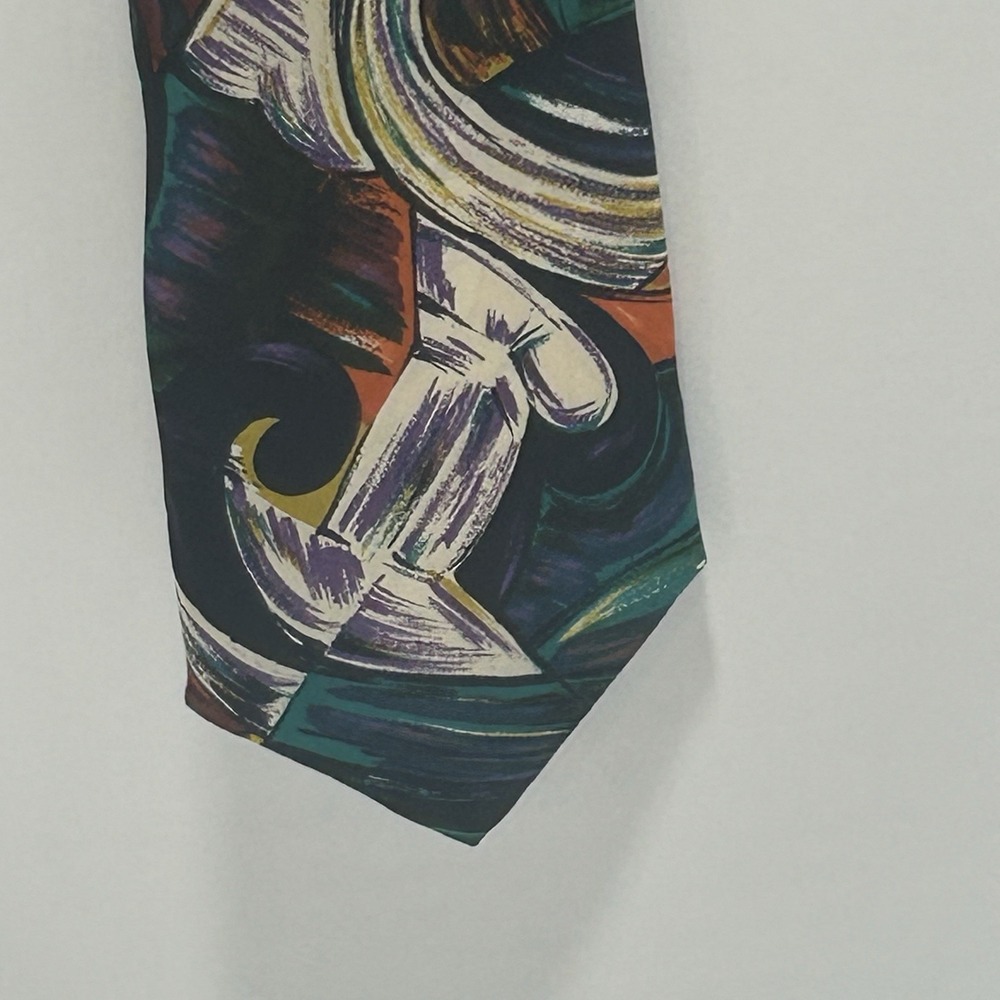 Gino Vardi D’Italia Latt’s Washington DC 100% Silk Tie Multicolor Vintage Wide